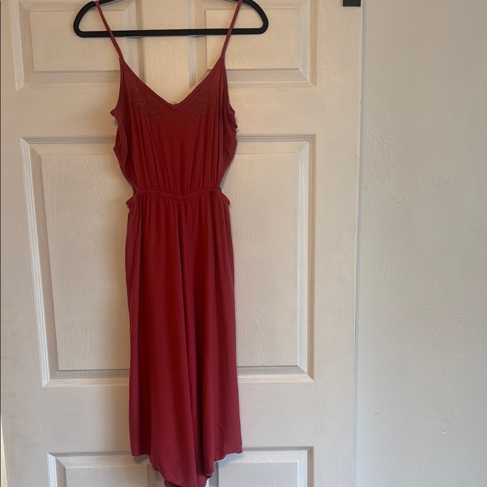 Elegant Red Sleeveless jumpsuit
